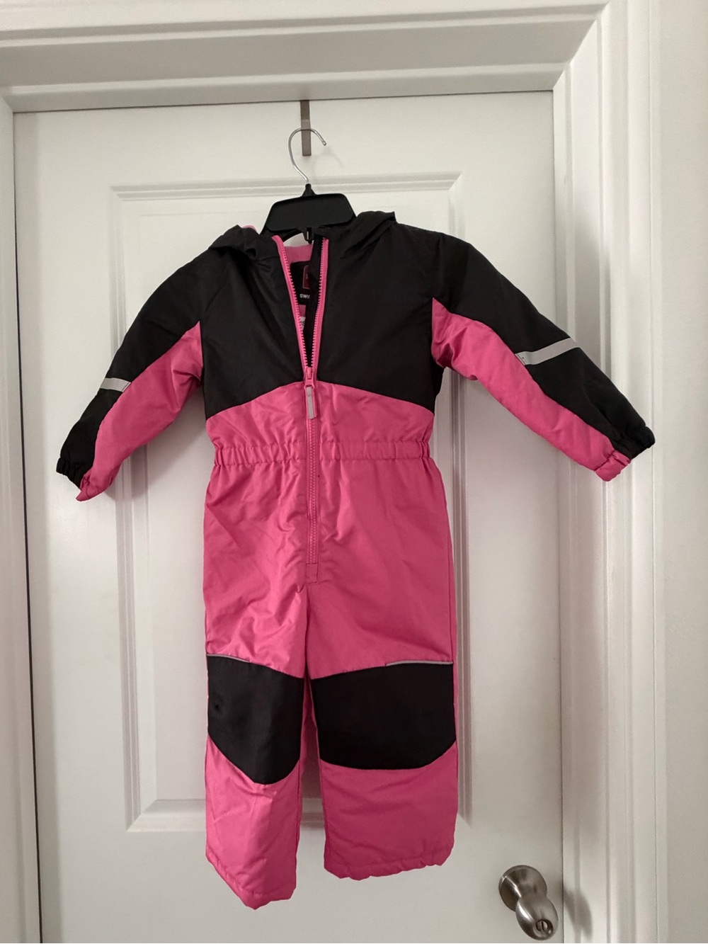 Swiss Tech Black Jacket with Pink Fleece Lining